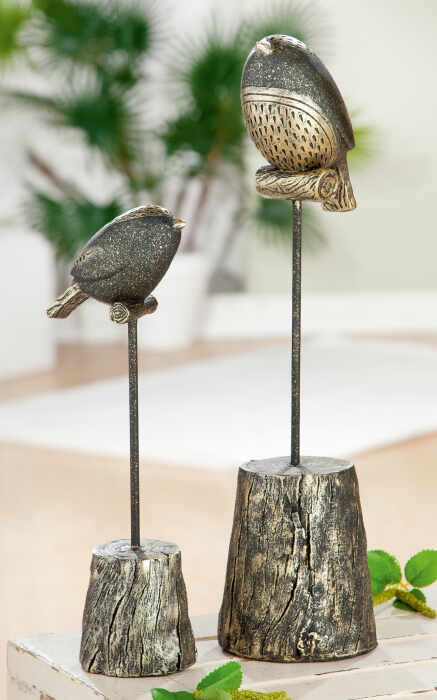 Figurina Bird Woody, Rasina, Bronz Negru, 7x27x9 cm