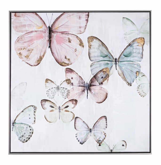Tablou Crown V042-2, Canvas Lemn Plastic, Multicolor,82.5x4.5x82.5 cm