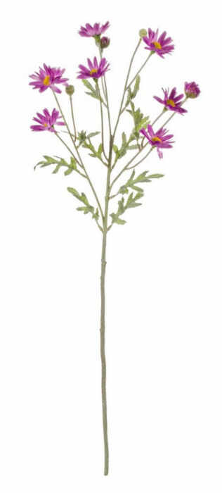 Floare decorativa, poliester plastic sarma, mov inchis, 60cm